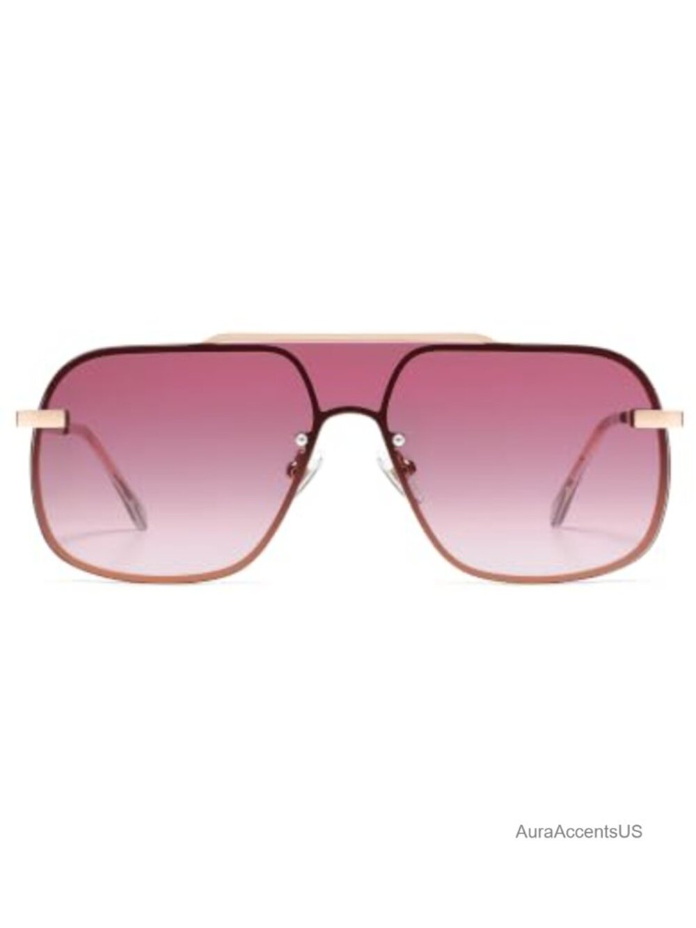 Oversized Rimless Shield Sunglasses UV400 Square Wrap Around